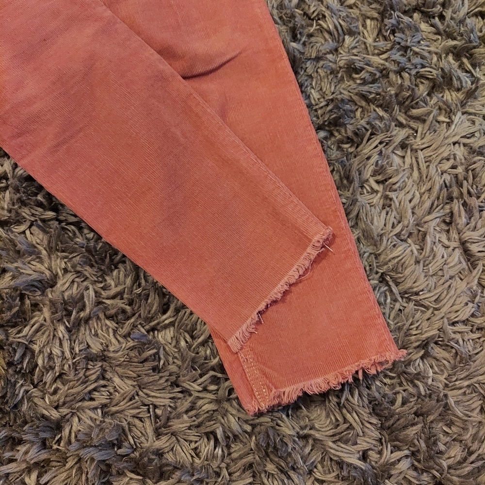 🌴FINAL SALE Free People Hi-Rise Cords Raw Hem Mauve Size 27 - Picture 3 of 9